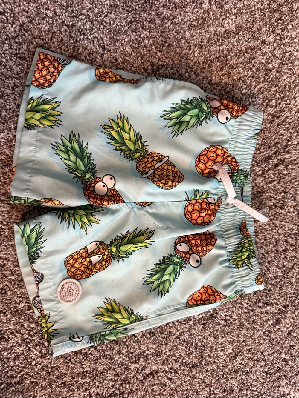 Brooklyn Cloth Pineapple Swim Trunks - Light Blue & Green